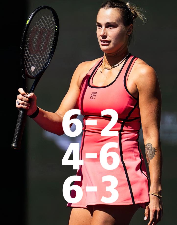 2小时9分钟！！
萨巴伦卡2-1战胜高芙，成功包揽了阳光双赛的冠军，继2016年