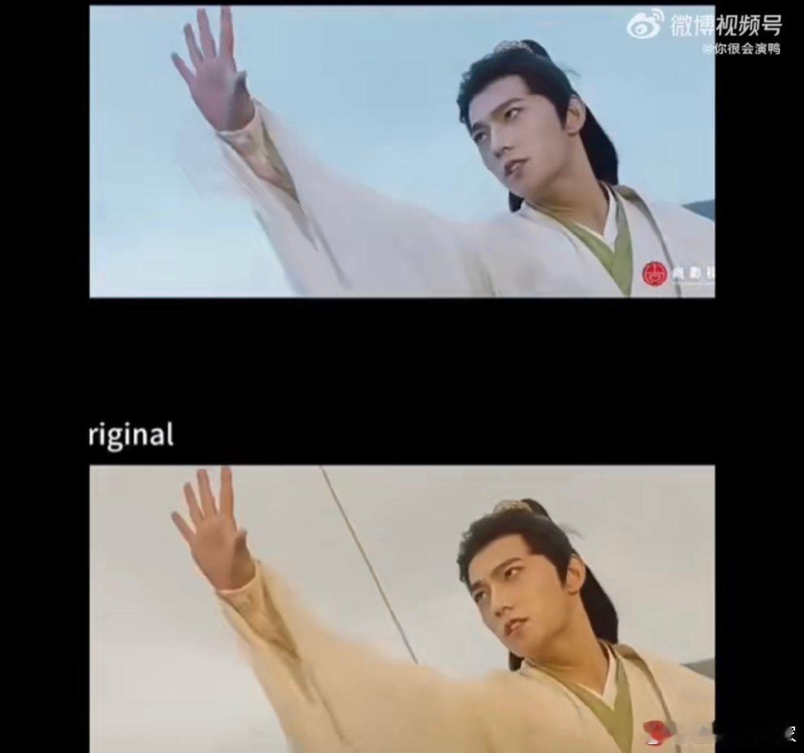 杨洋无实物打戏这块 低身旋踢时的弧度比新月还利落，扬手收势时的气场比古松还沉稳，