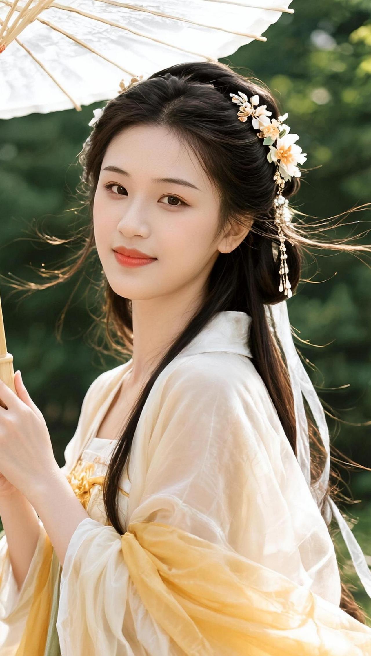 春日的阳光洒在古风衣袂上，仿佛时光倒流，带我们回到那个诗意盎然的年代。撑一把纸伞