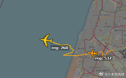 以色列的一架加油机和一架预警机先后从以色列本·古里安机场起飞。波音KC-707加