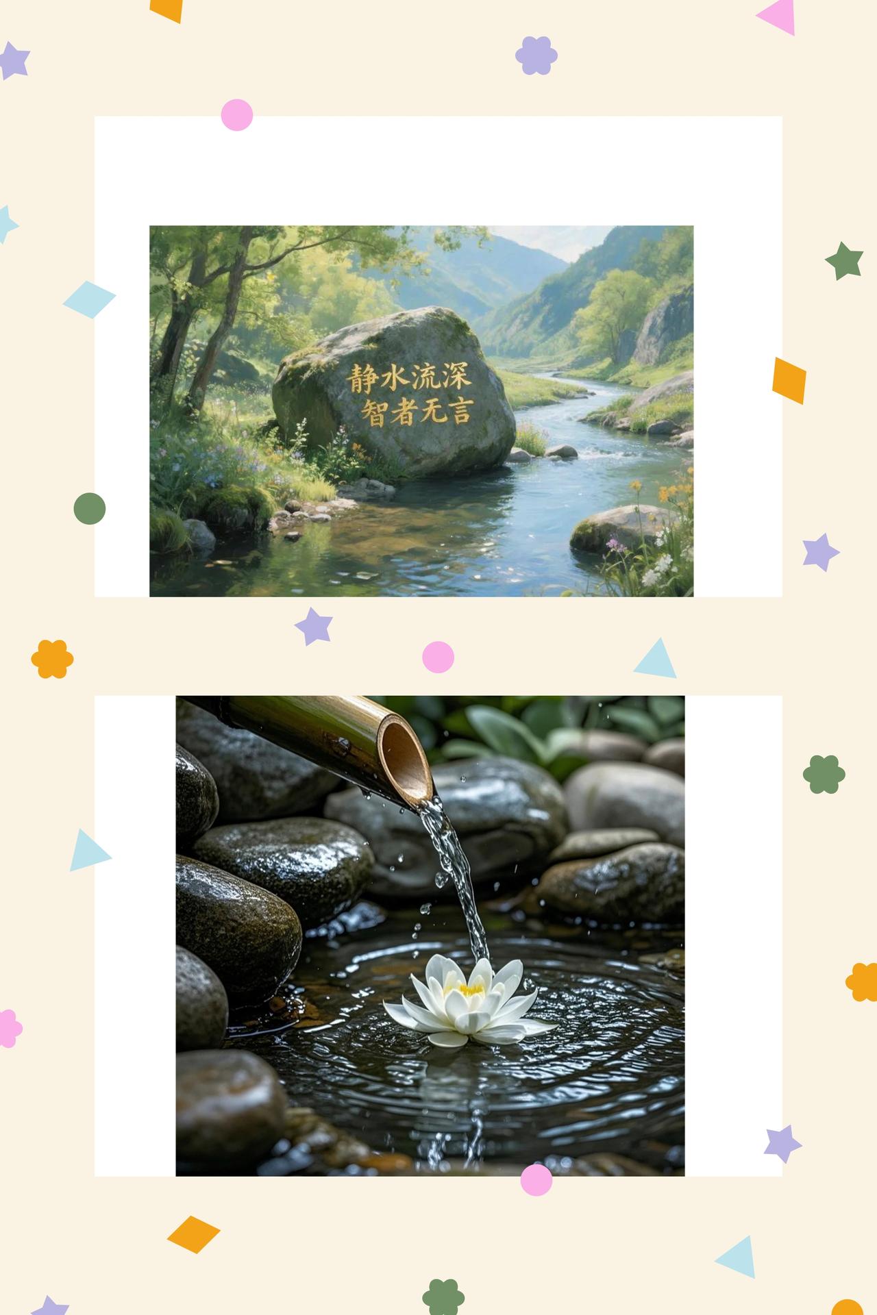 水流任意境常静，花落虽频意自闲
世间纷扰，多起于心之躁动；岁月安然，终源于境之从