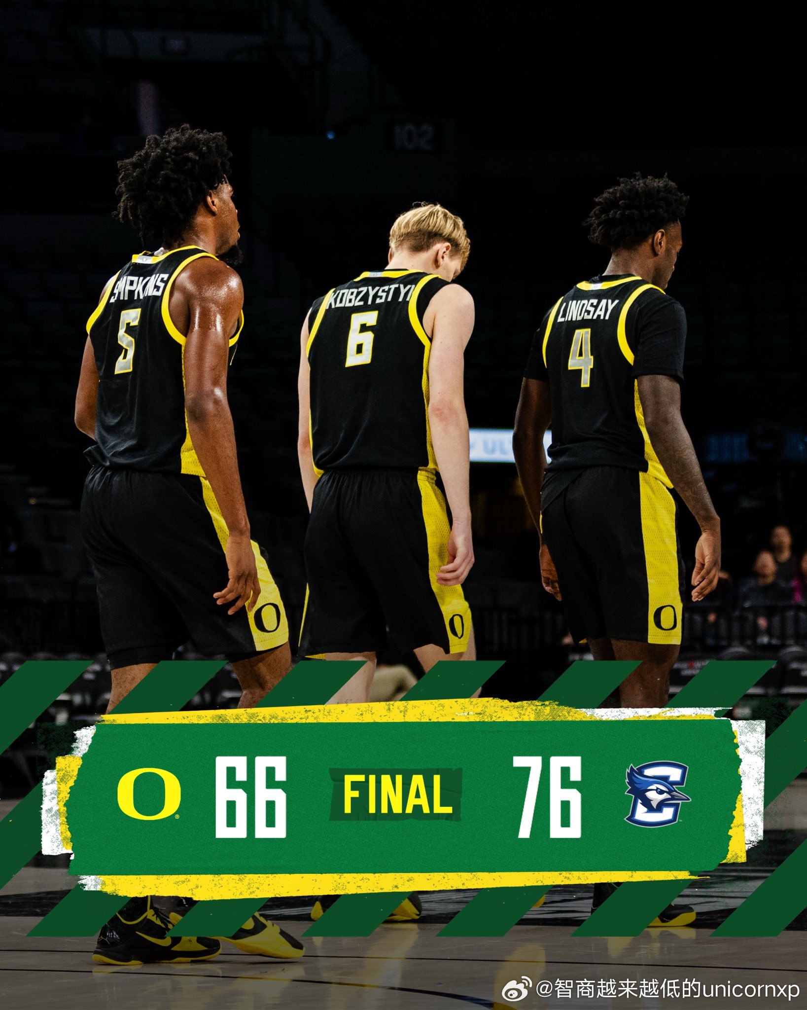 俄勒冈大学66比76不敌克雷顿大学，Players Era赛事三战三败，本场比赛