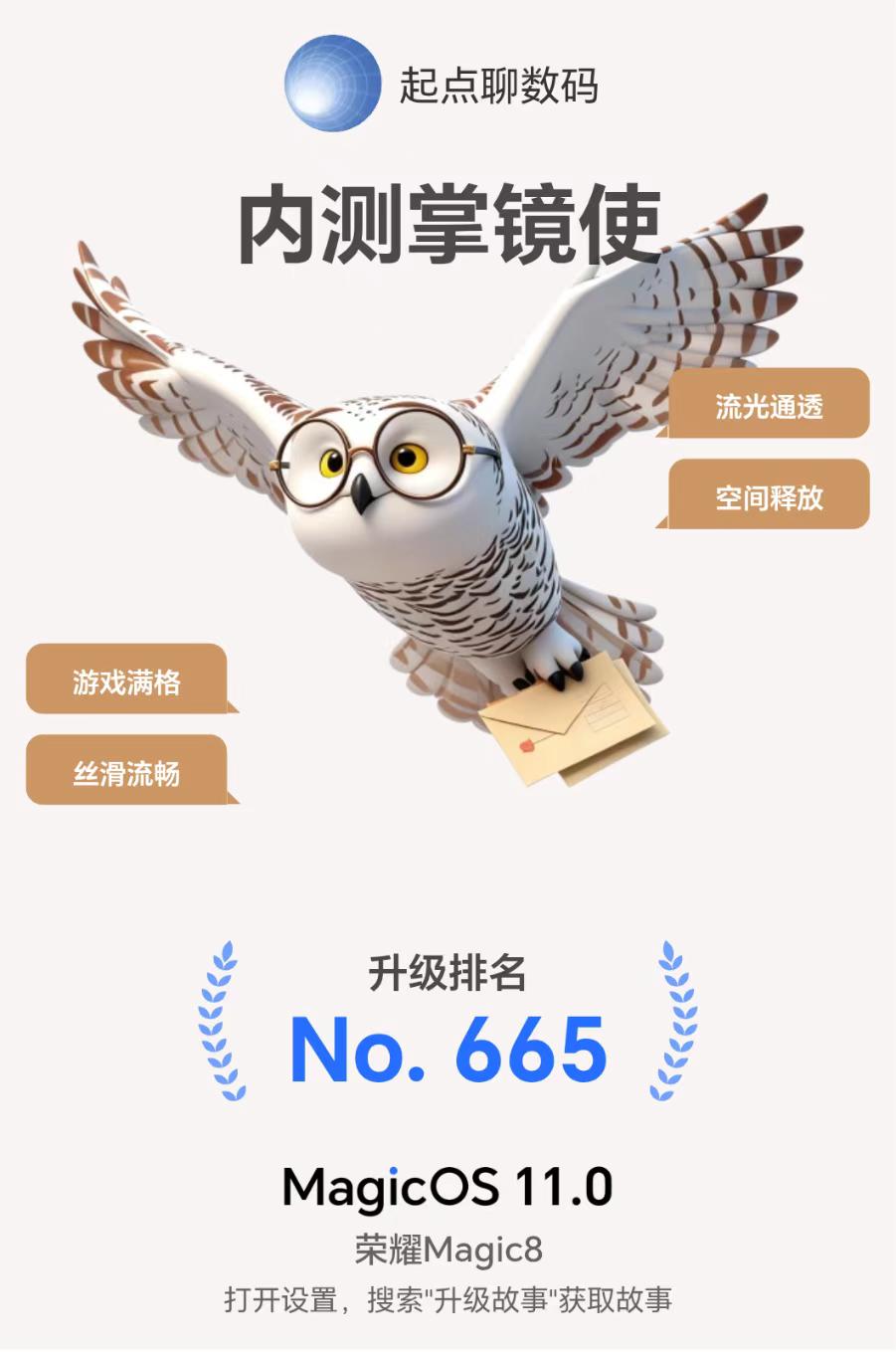 好消息！荣耀MagicOS 11内测终于推送了，我有幸成为第665名内测用户，差