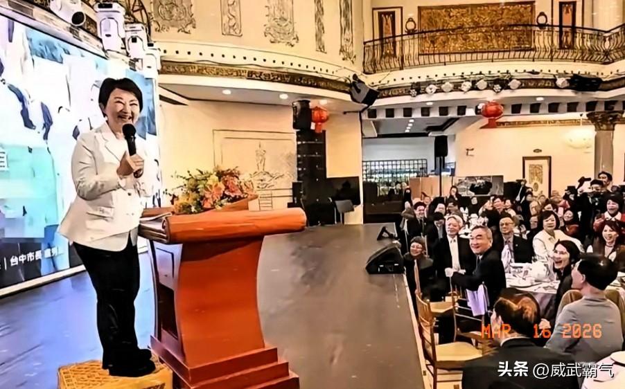 台中市长卢秀燕当地时间3月14日，在纽约出席侨界欢迎晚宴时，针对台海局势公开表态