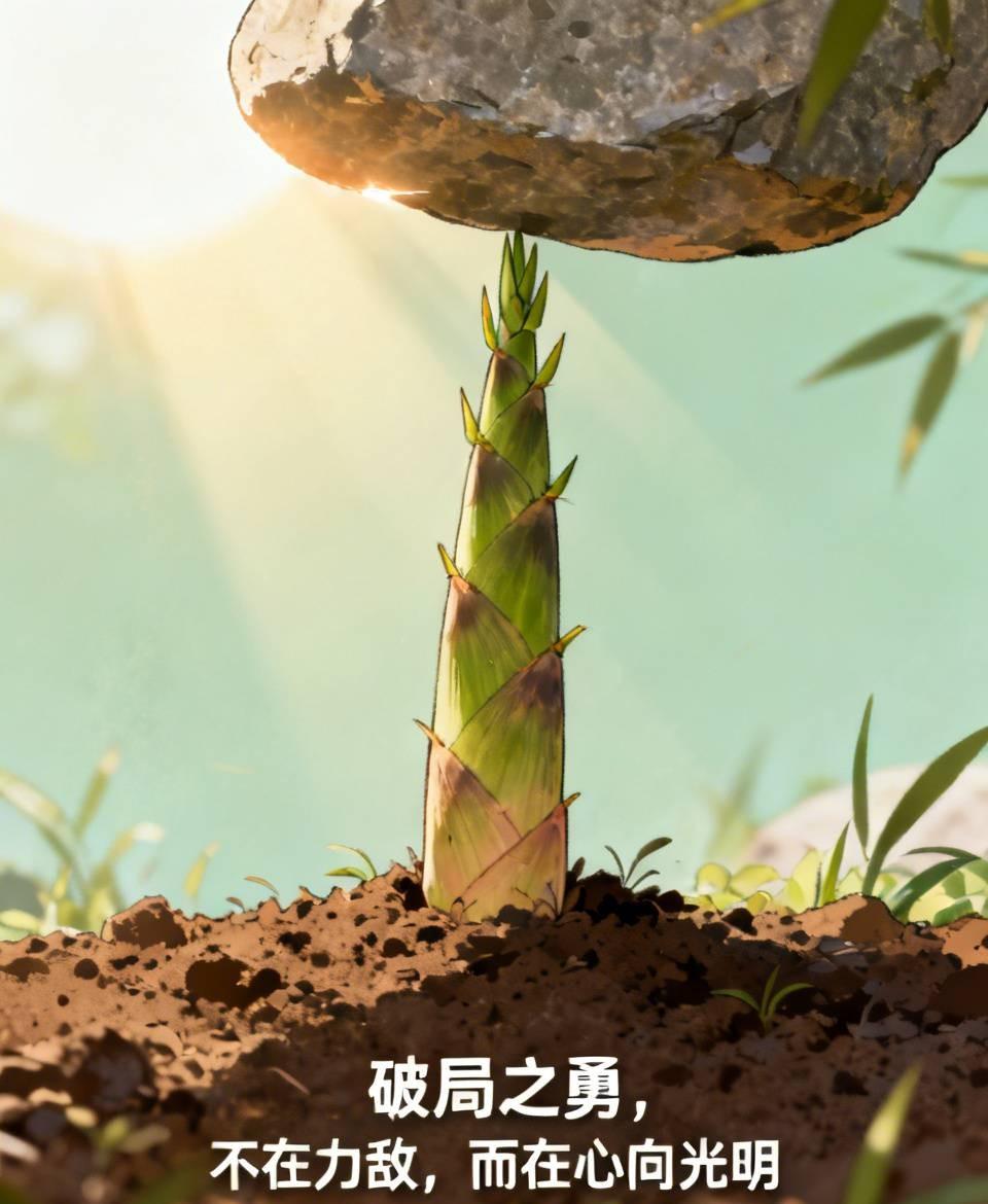 破局之勇

破土的春笋，顶开沉重的石块，不为炫耀，只为触碰阳光。真正的破局，从不