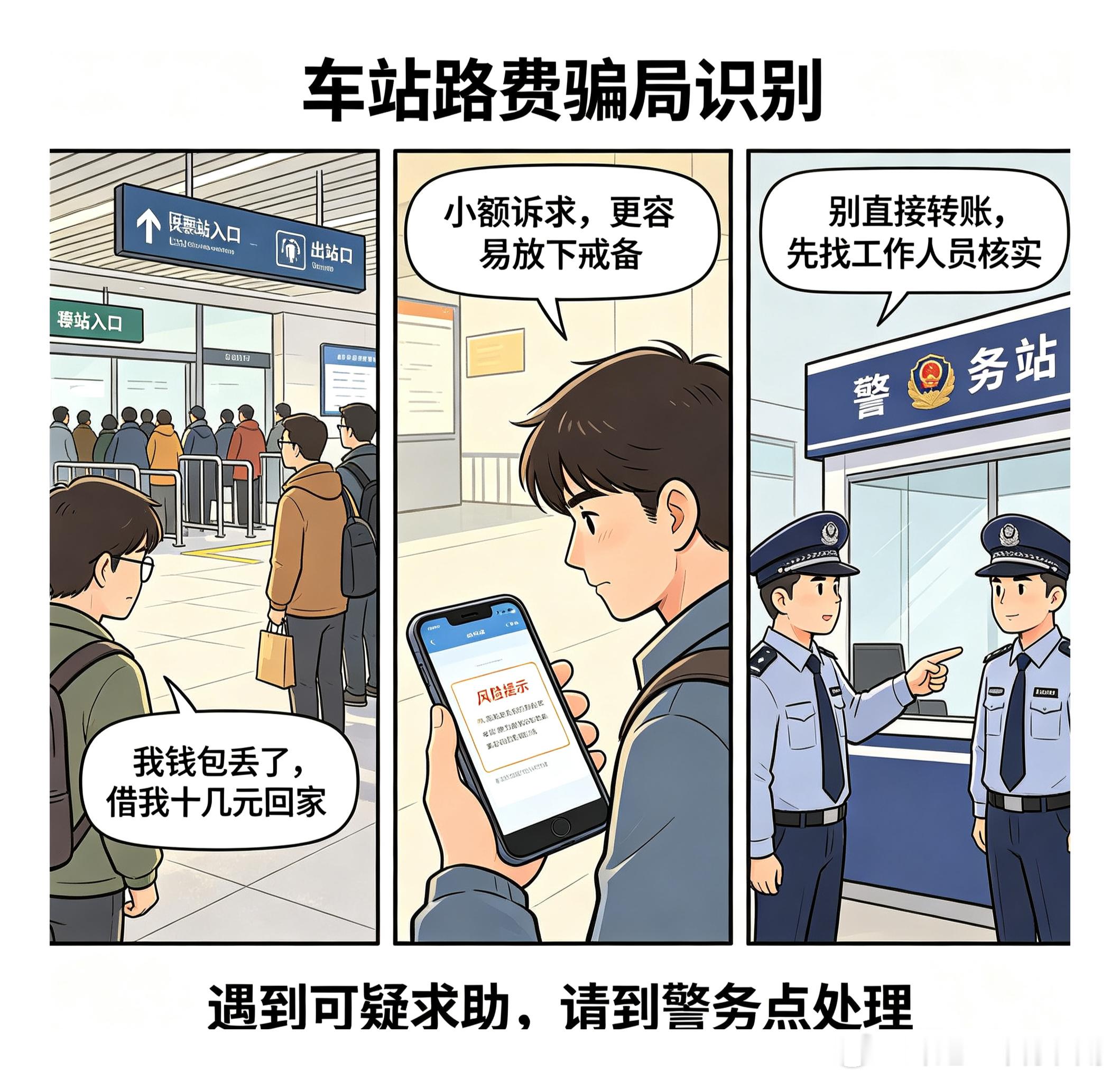 汕头 【假乞丐 车站路费骗局】火车站、汽车站高频套路，统一话术：钱包丢失、身无分