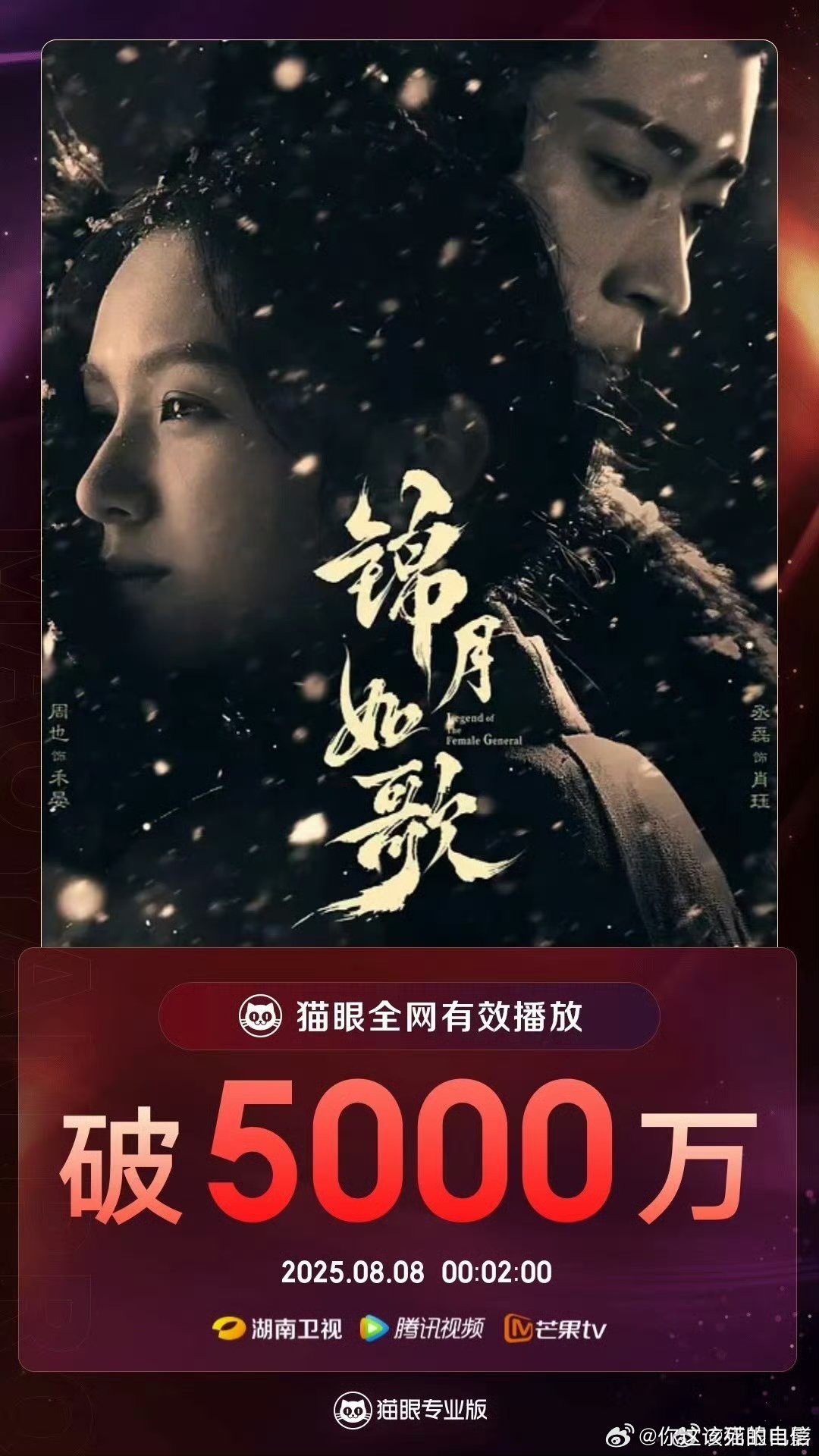 锦月如歌播放量破5000万不错不错 ​​​