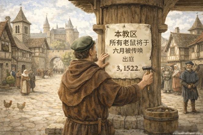 审判老鼠1522年，法国欧坦（Autun）鼠患横行，麦田损失严重。那时掌管市民生