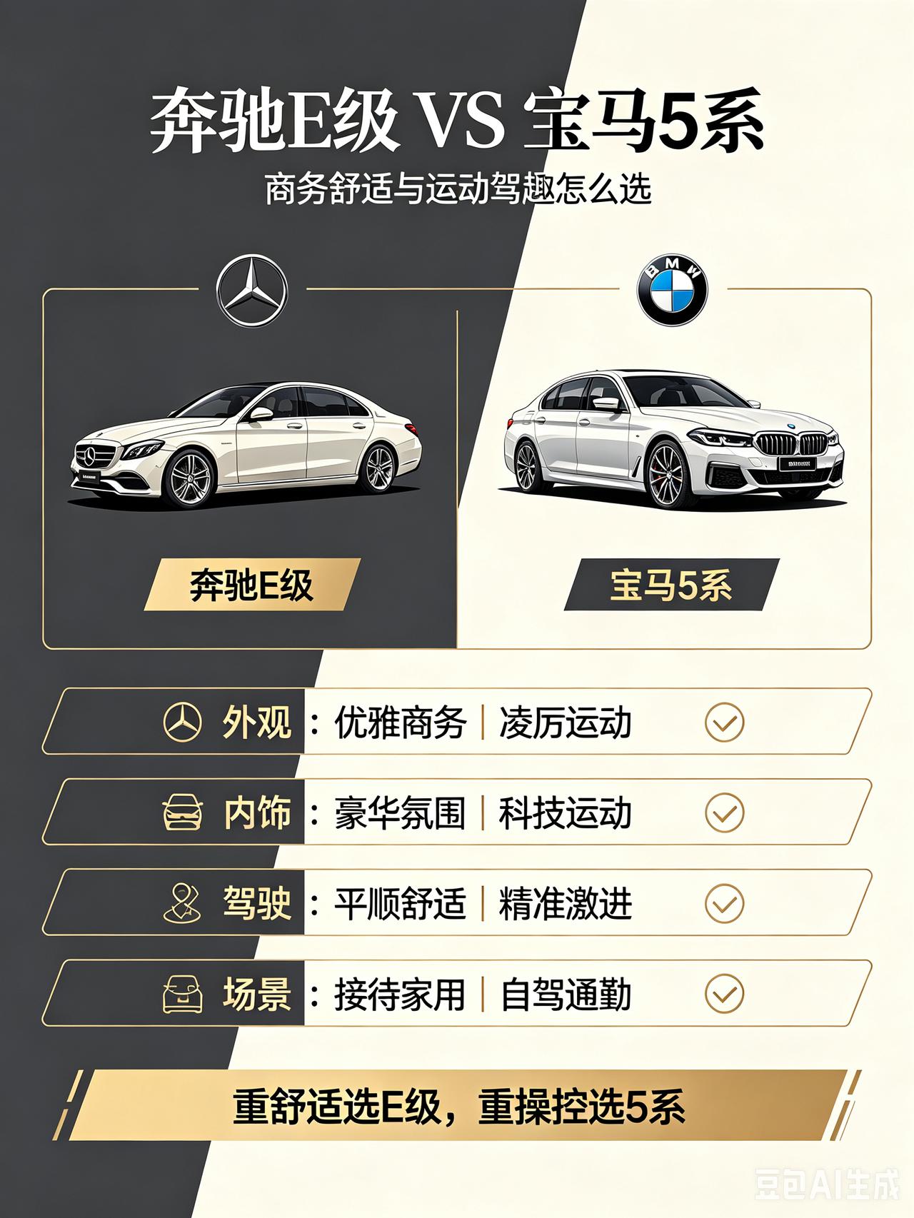 40万级豪华旗舰之争：奔驰E级VS宝马5系，商务与运动该怎么选？
在国内中大型豪