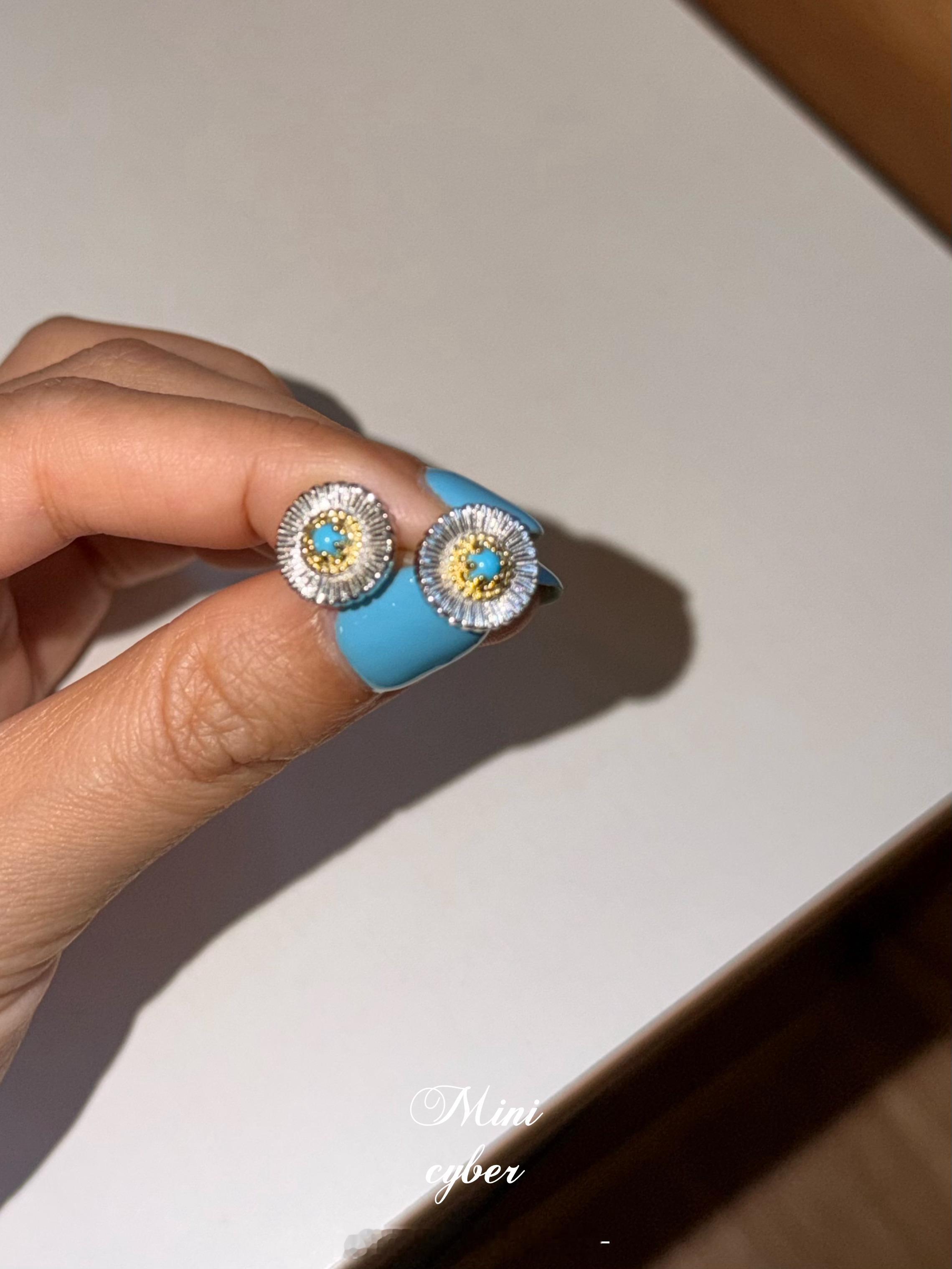 𝐧𝐞𝐰 𝐚𝐫𝐫𝐢𝐯𝐚𝐥绿松石雏菊系列耳钉³秋风吹开花瓣 层层