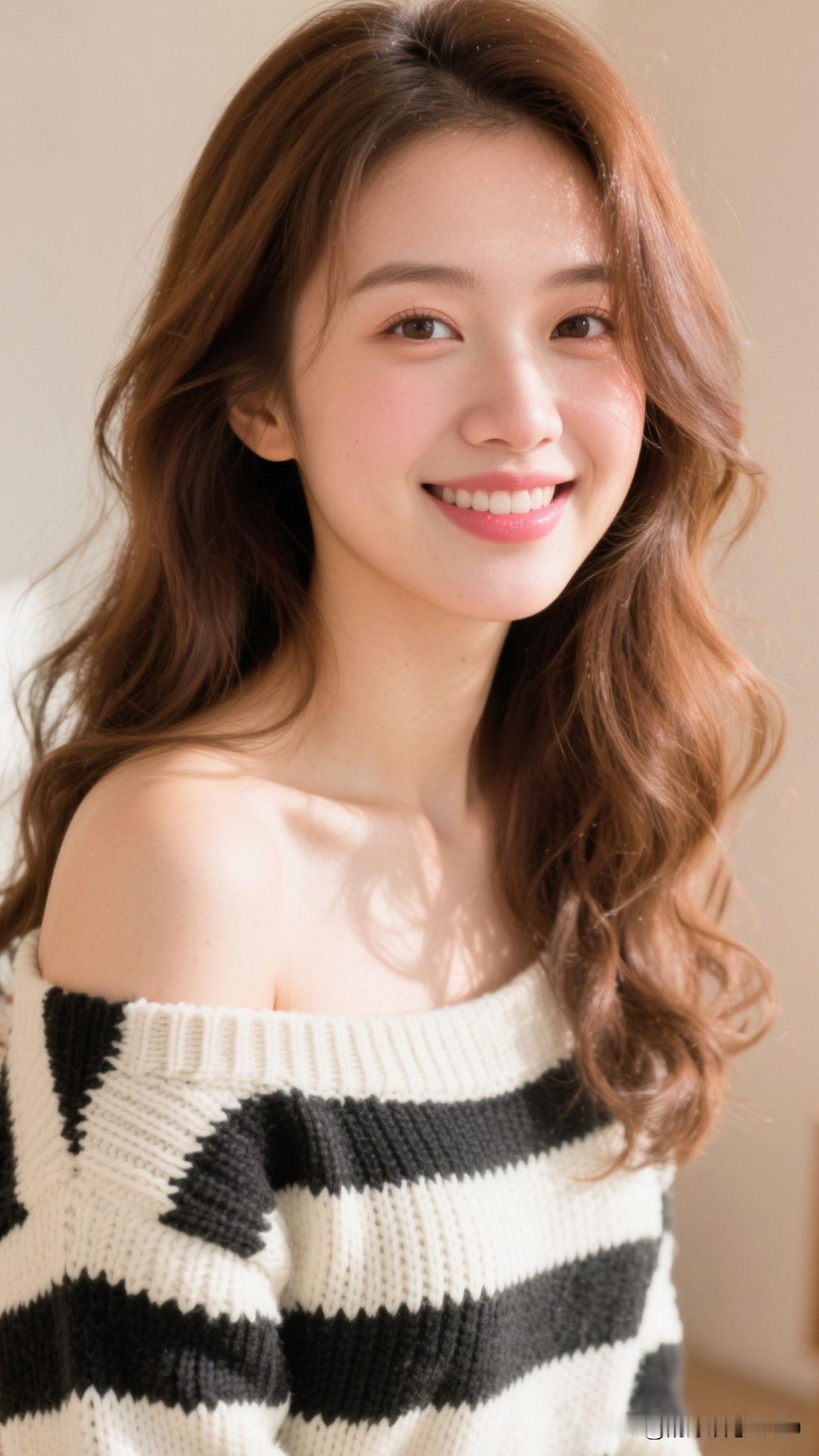 黑白条纹织成慵懒的诗，暖光在卷发梢跳着舞，连呼吸都漫着松弛的甜。怎么样搭配最显高