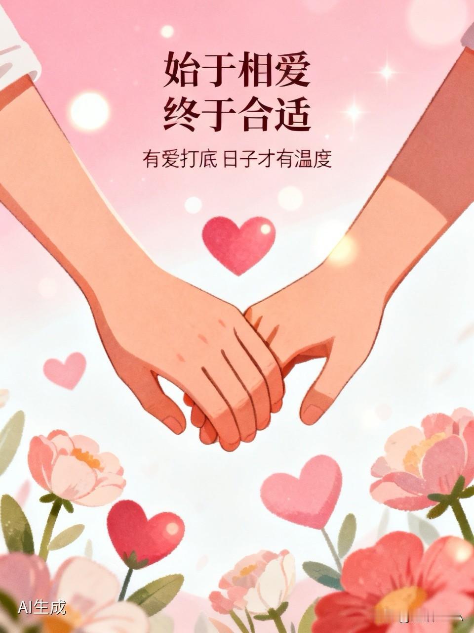 最好的婚姻从来不是二选一，
是始于相爱，终于合适。
既有一见倾心的喜欢，也有三观