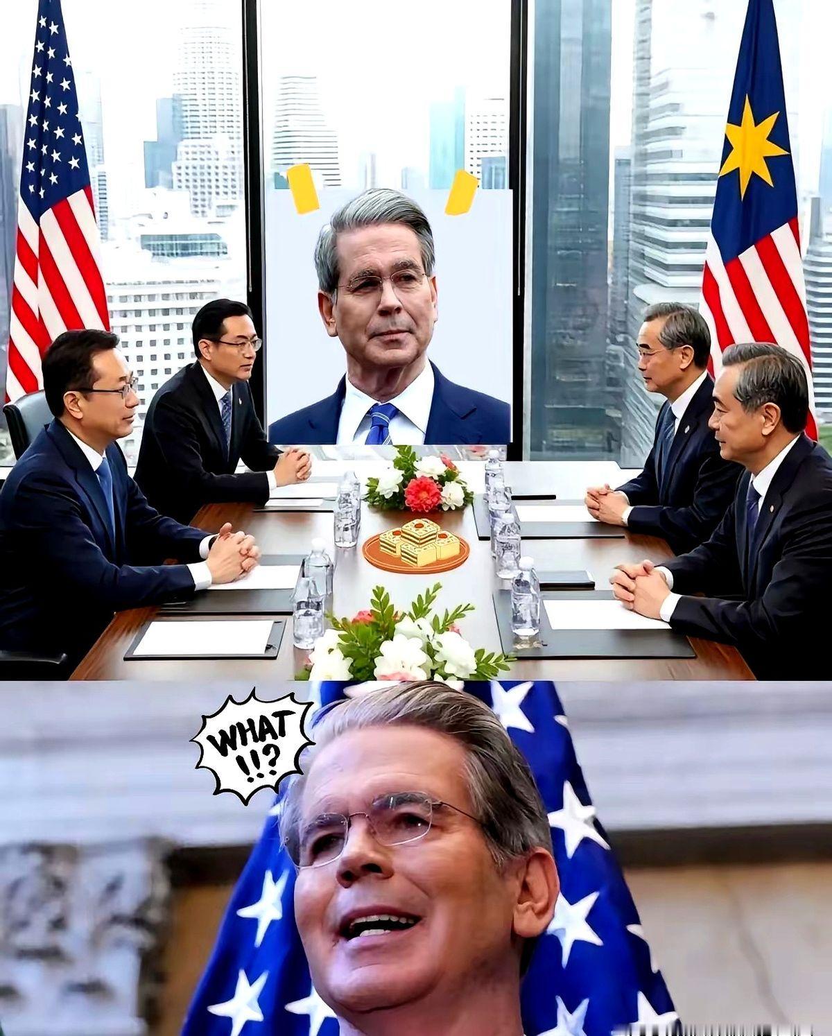 凌晨三点，我盯着手机，笑出声了。

美方那帮人，提前到吉隆坡，不走正门，绕后巷，