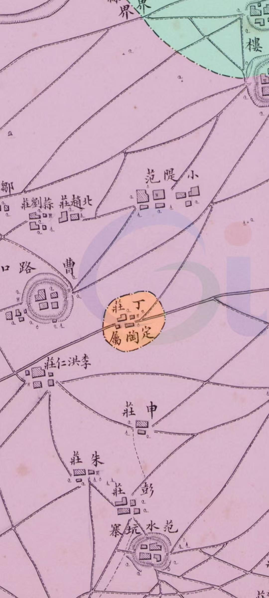 曹县韩集镇李洪仁行政村刘丁庄村，曾是定陶县的“飞地”
刘丁庄 位于曹县城西北24