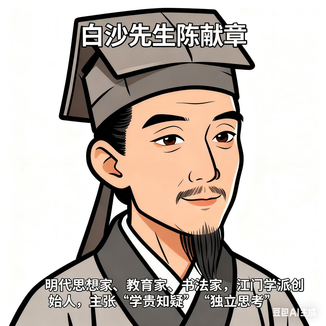 心学源流系列之白沙先生陈献章
明代学风渐趋刻板，当众多读书人埋头于经义注疏时，在