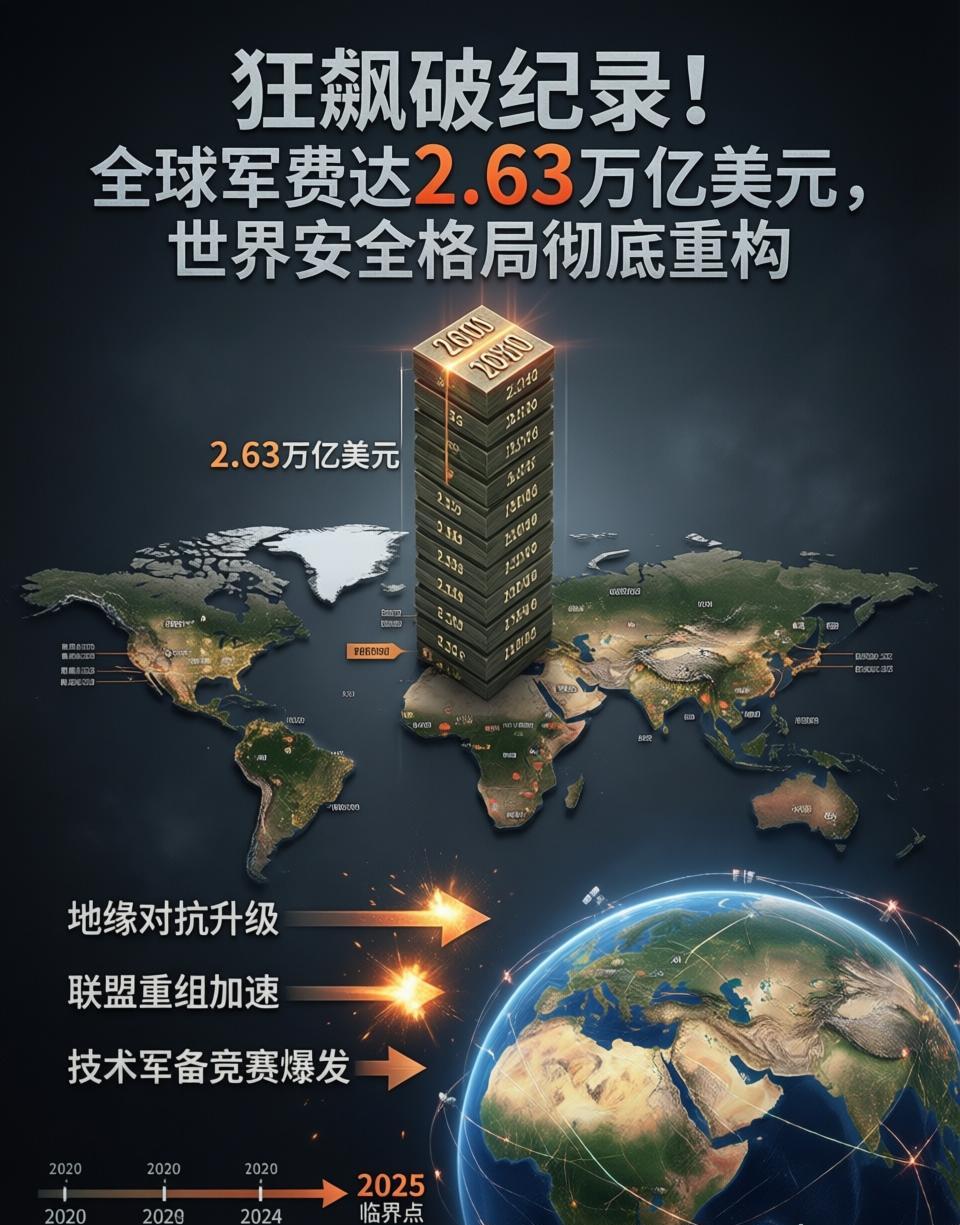 全球军费冲破2.63万亿美元，和平的红利越来越薄了

埃菲社2月24日消息，总部