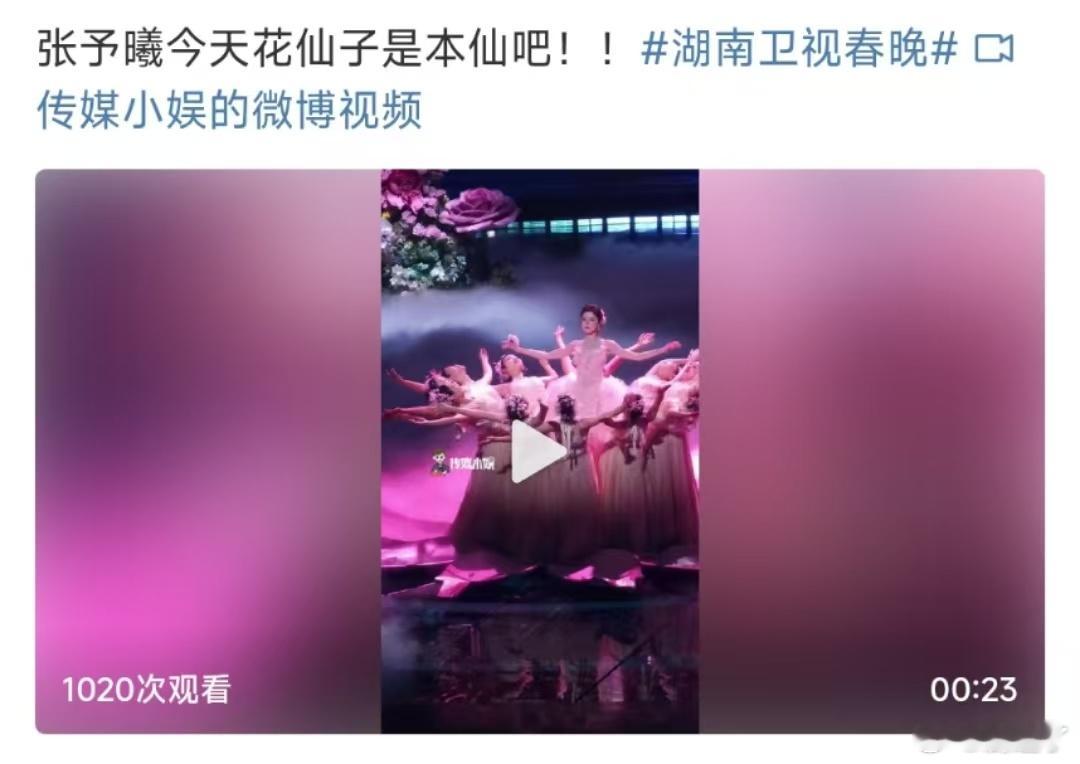 花仙子张予曦上线了，今晚美的震撼！ 