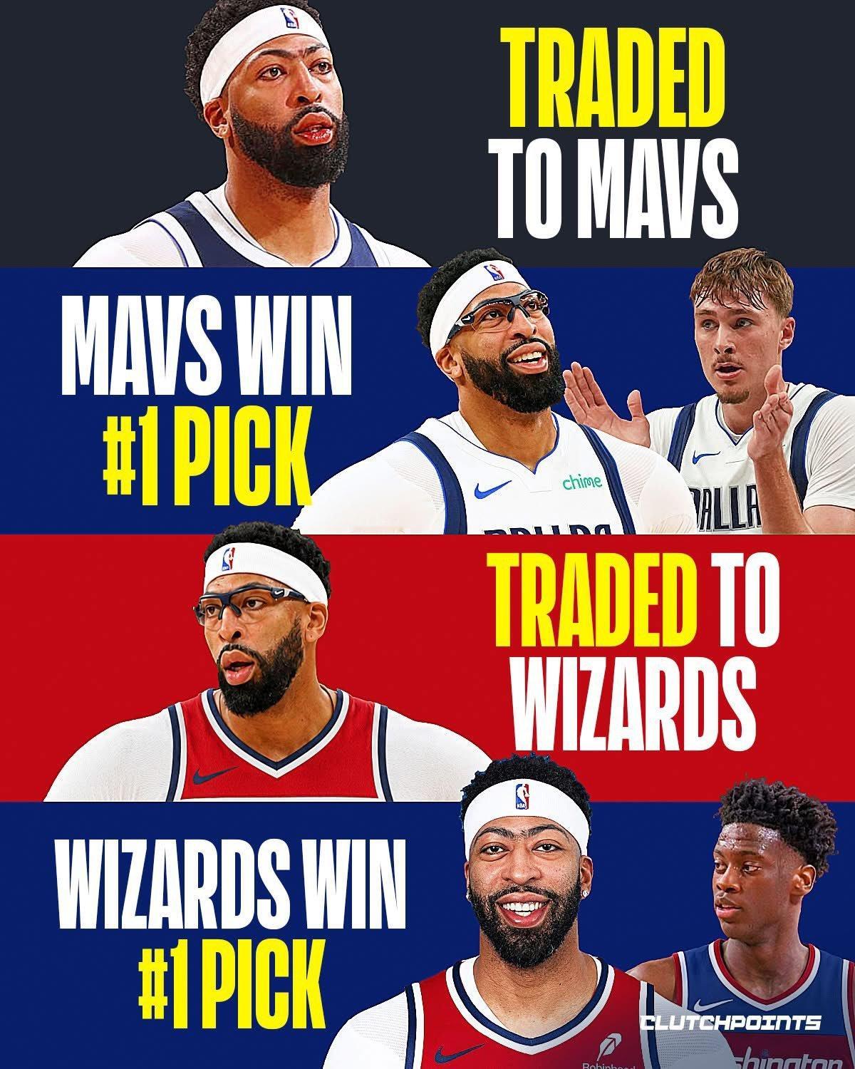 想要NBA选秀状元签？参与一笔安东尼·戴维斯的交易就行 奇才刚抽中乐透，拿下了状
