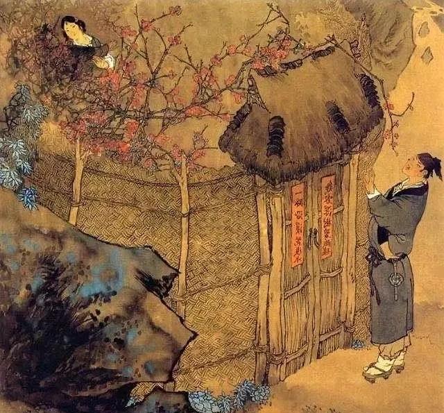 故事：雍正13年，郑板桥早早起身，想去扬州城郊外的“玉勾斜”散心。路上偶遇几间茅