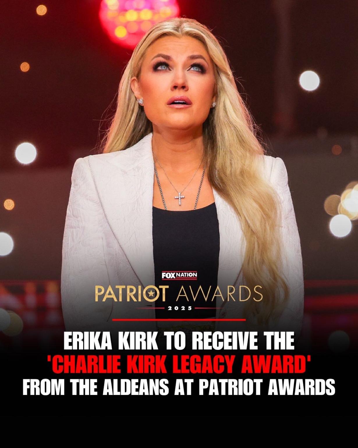 查理.柯克遗孀艾丽卡·柯克将荣获首届“查理·柯克传承奖”，该奖项由杰森·奥尔迪恩