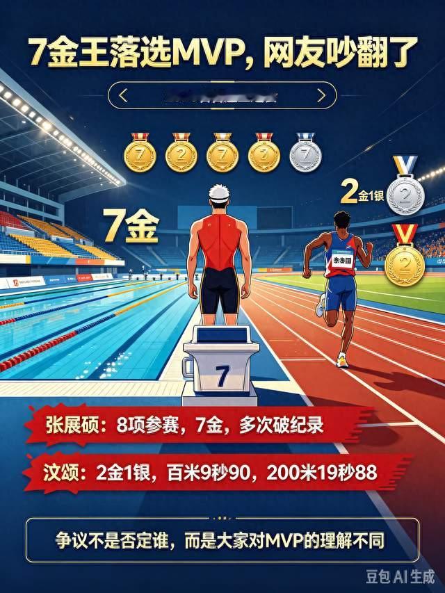 离谱！亚运7金王张展硕，竟：输給2金选手落选MVP
