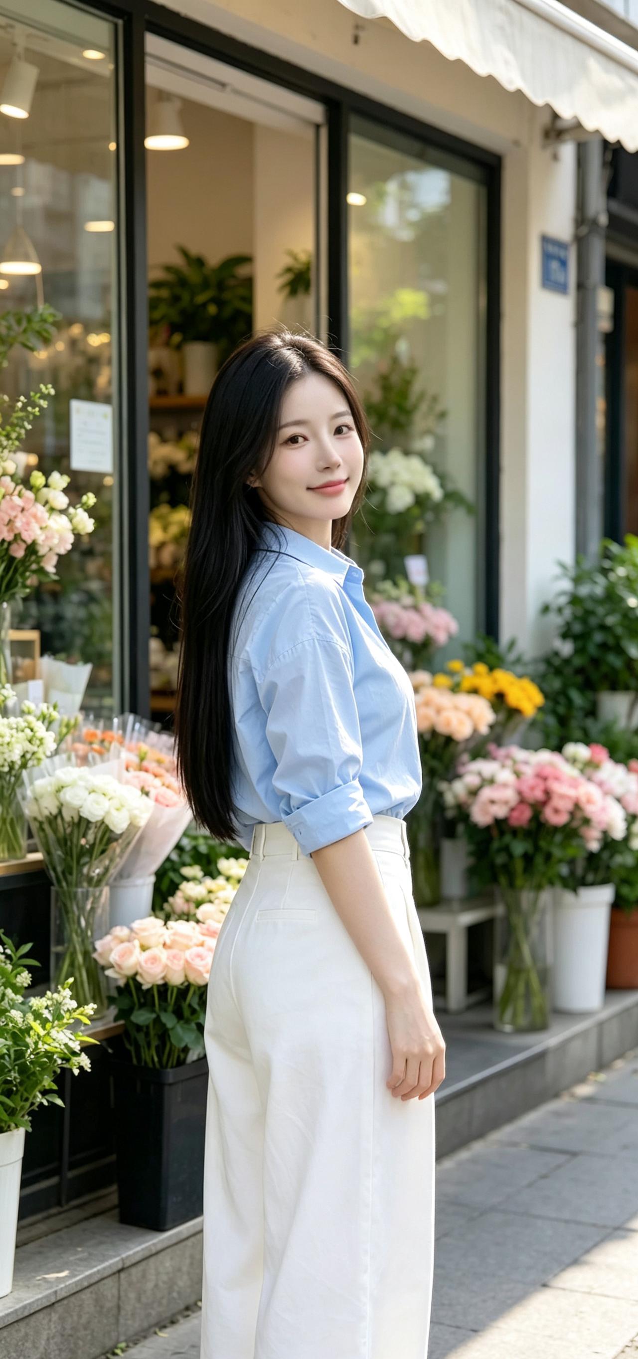 偶尔路过花店，闻一闻花香，
就足以治愈琐碎的日常。
把心态放平缓，
好好感受属于