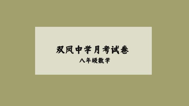 双凤中学八年级数学五月月考试卷