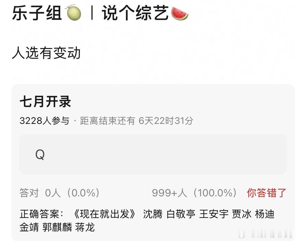 现在就出发要换人吗？一个综艺开始不好看就是从 嘉宾大换血开始的，节目组何时才能明