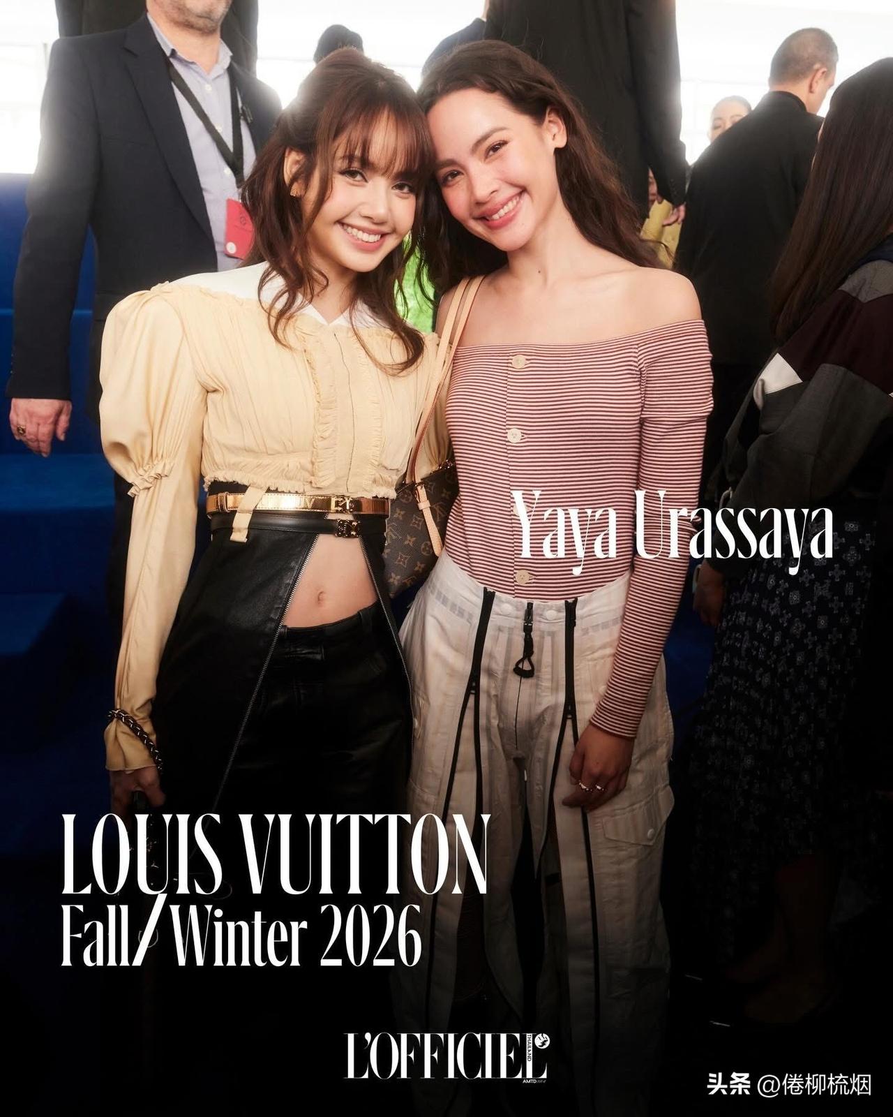 Yaya的LV看秀look。。与Lisa同框了。。