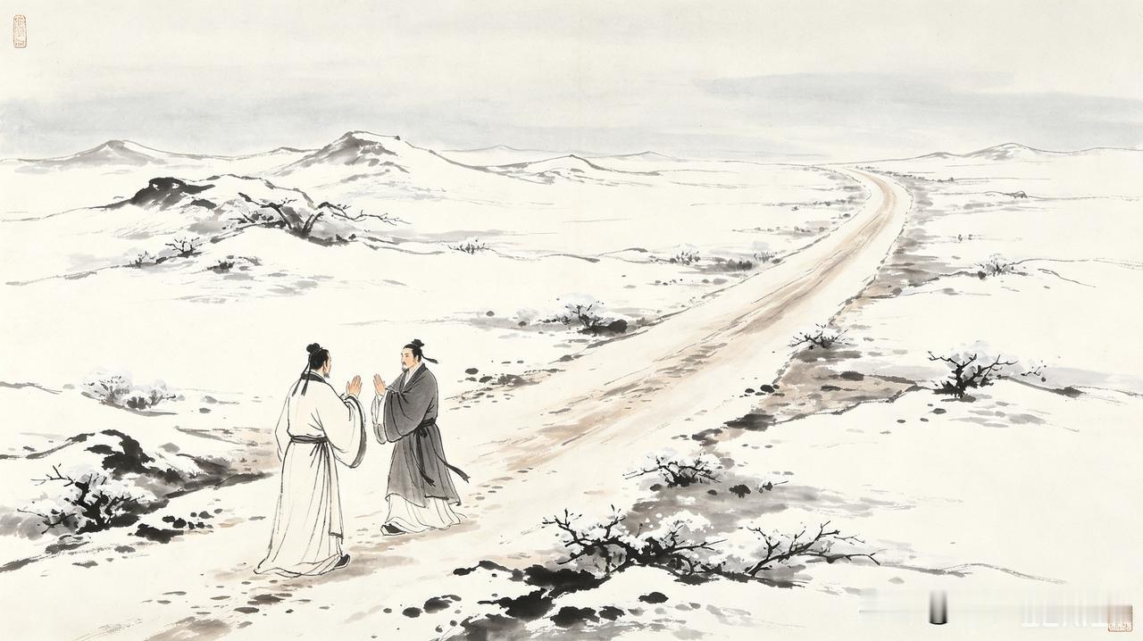 送友
残雪隐隐路迢迢，
长天漠漠风萧萧。
送君一去何时会？
远隔千山频网聊。
戈