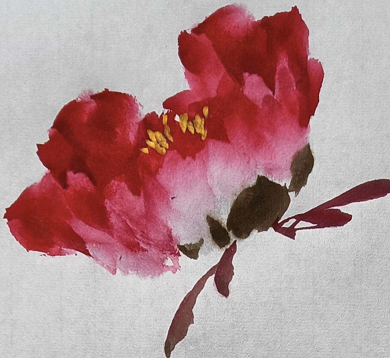 小写意牡丹花