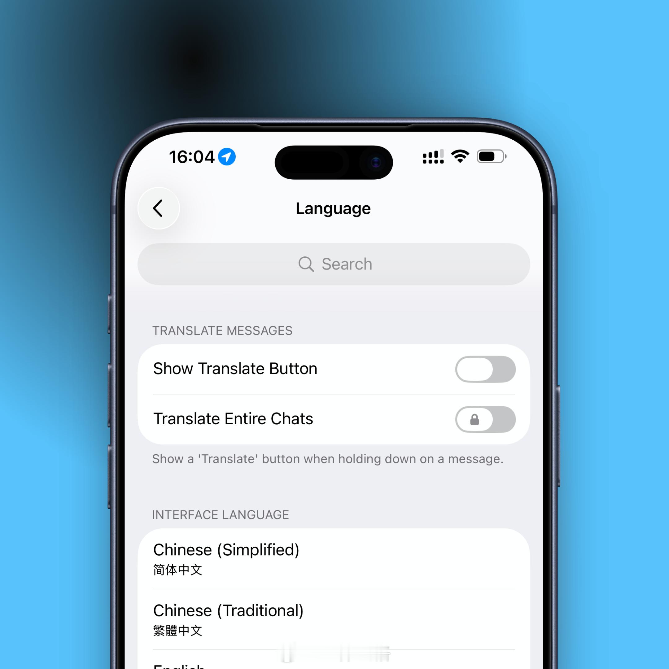 好消息！Telegram 电报 App 发布十多年，最近终于支持中文语言了，直接