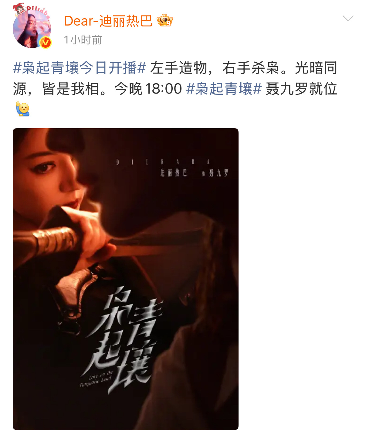 恭喜迪迪新剧开播~ 期待聂九罗