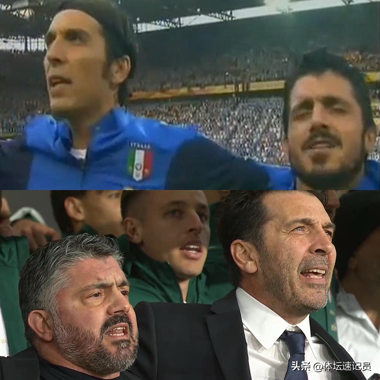 昨天意大利对阵北爱尔兰的比赛中，导播给的镜头让我们梦回2006年！

在今天意大