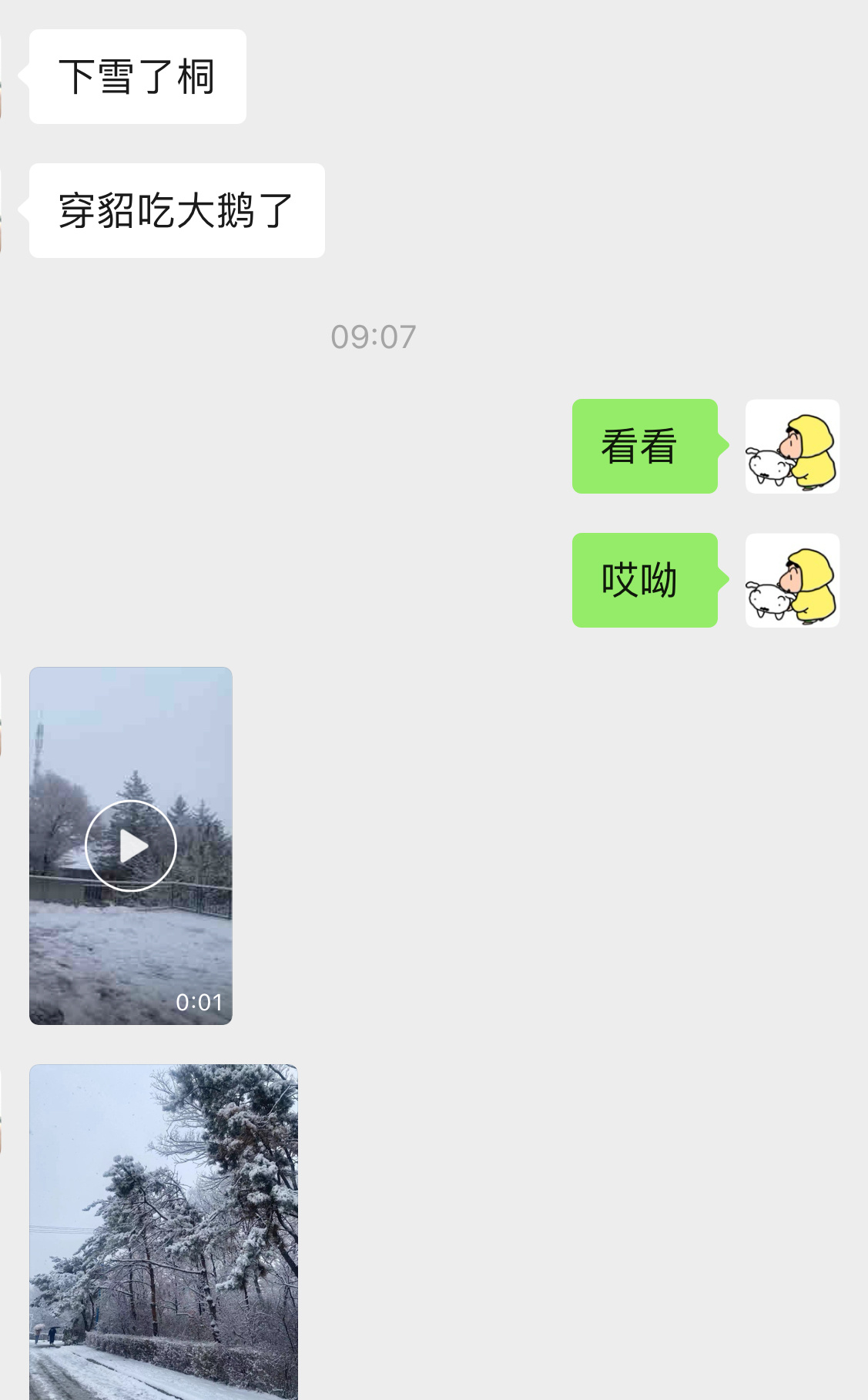 #虞书欣[超话]# 哎呦！我老家下雪啦！好想看雪[单身狗] ​​​
