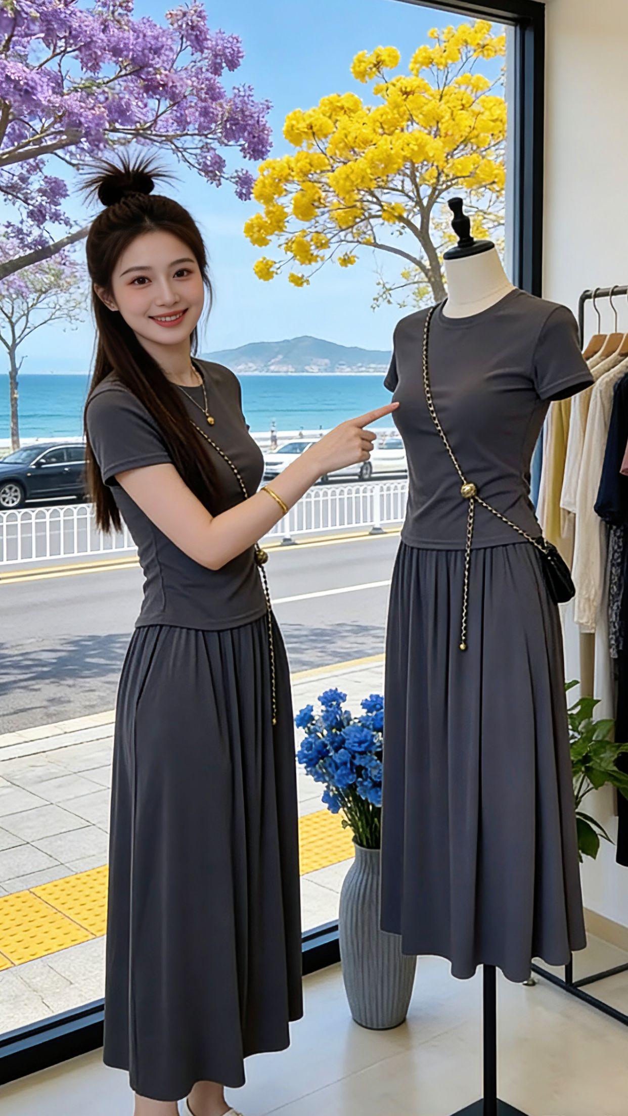 谁懂啊！夏天就爱这种不费力的好看！Danny身上这套灰调套装，软乎乎的面料贴身穿