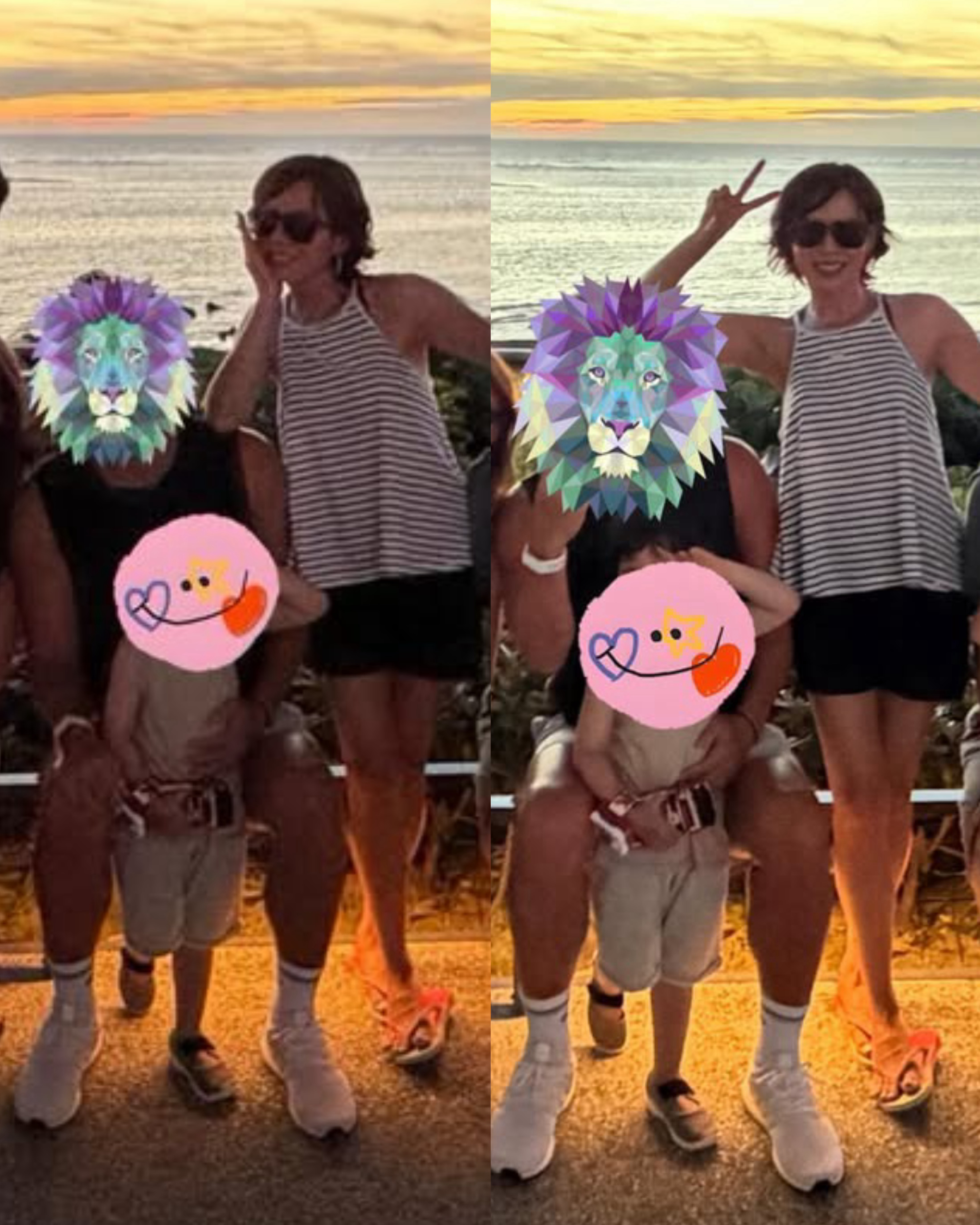 即使孩子都会跑了…孙仙还得给自己老公和孩子打码也支持我产婚后如此 