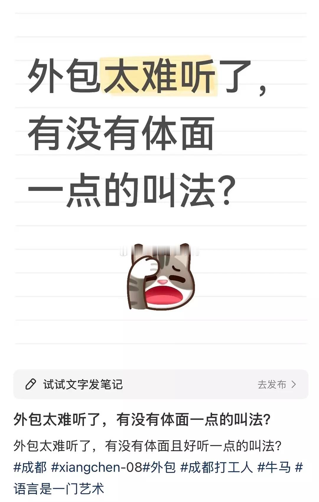外包体面一点的叫法~😂😂 ​​​