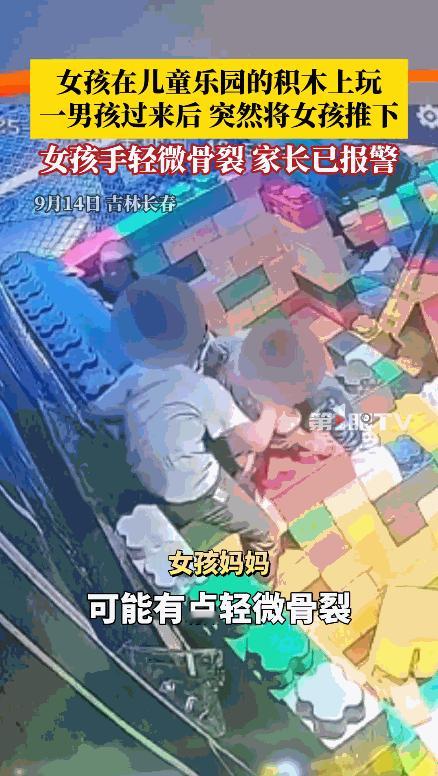 吉林长春，一4岁女童在游乐场玩耍，忽然，走过来一名男孩，见周围没有大人，他直接将
