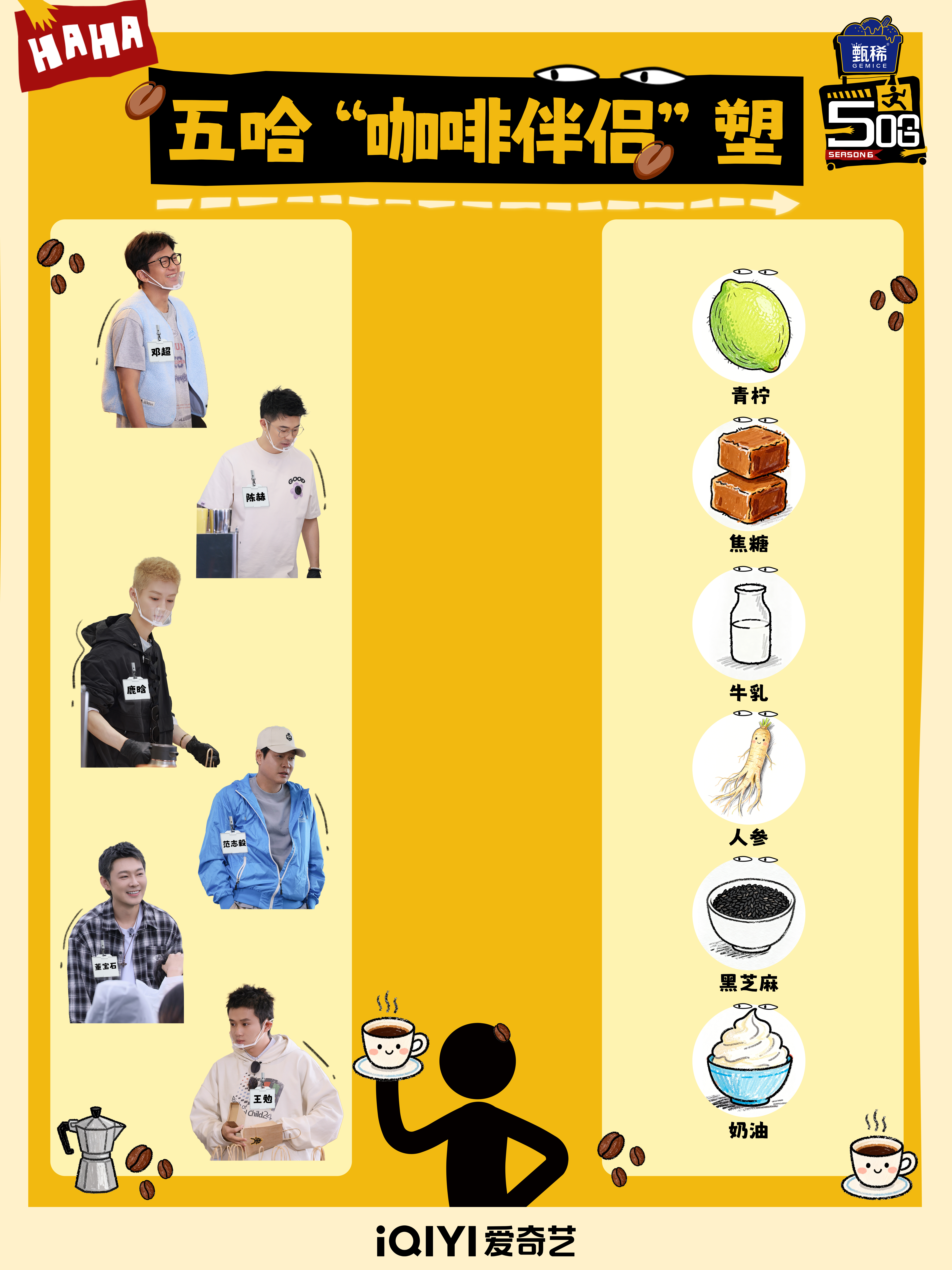 请pick你的心愿咖啡伴侣塑！五哈团在你心中分别属于哪一款呢？哈哈哈哈哈