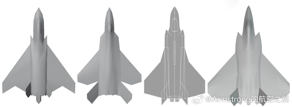 从暴风到GCAP，从左至右：P.189-17B、第五类概念机、飞行验证机、现在的
