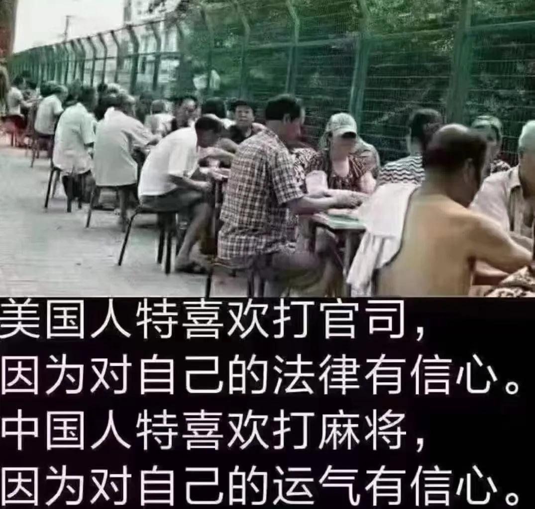另一种中美之别：喜欢打麻将🆚喜欢打官司