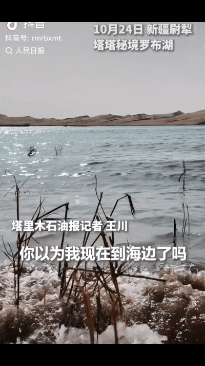 新疆，记者站在一片水边，对着波光荡漾的水面发问：“你以为我来到海边了吗？其实并不