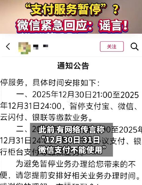 微信支付、支付宝支付停用，这种谣言都是哪来的。[汗] ​​​