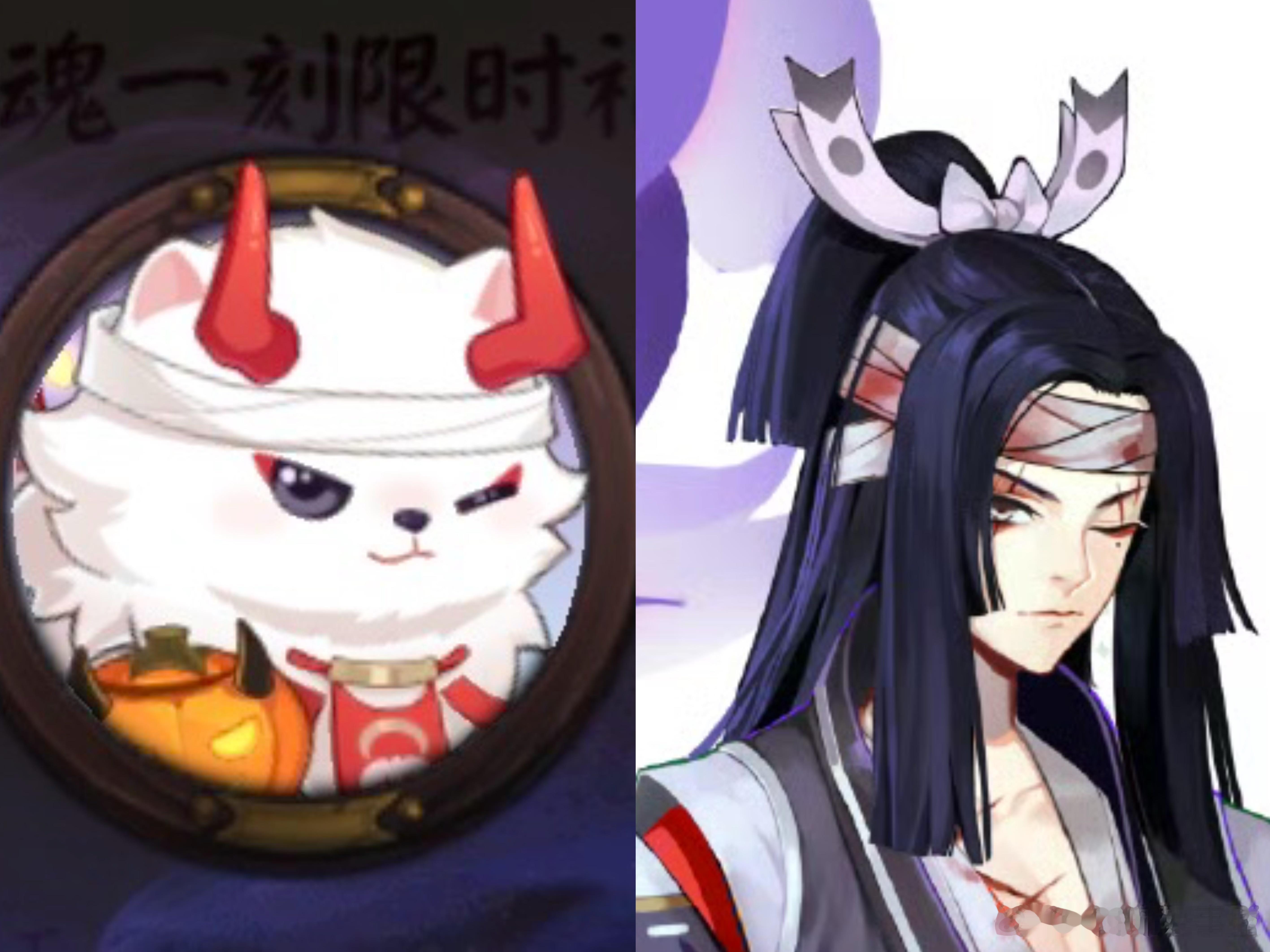 “55，突然发现阴阳师新上的赤雪头像，小胖狗在cosplay自己主人鬼切耶！！眨