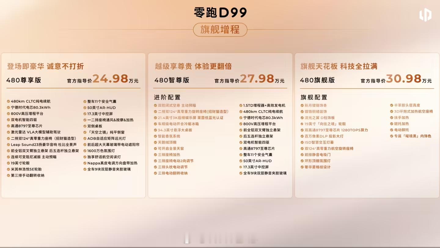 零跑首款 MPV 来了！零跑 D99，上市指导价 24.98 万元 - 31.9
