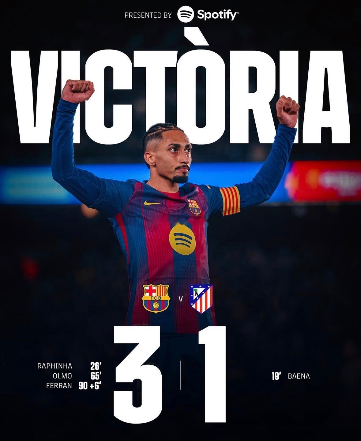 巴萨vs马竞巴萨3比1马竞 马竞夏窗买的两个脆皮，一个卡多索基本没踢过球，一个巴