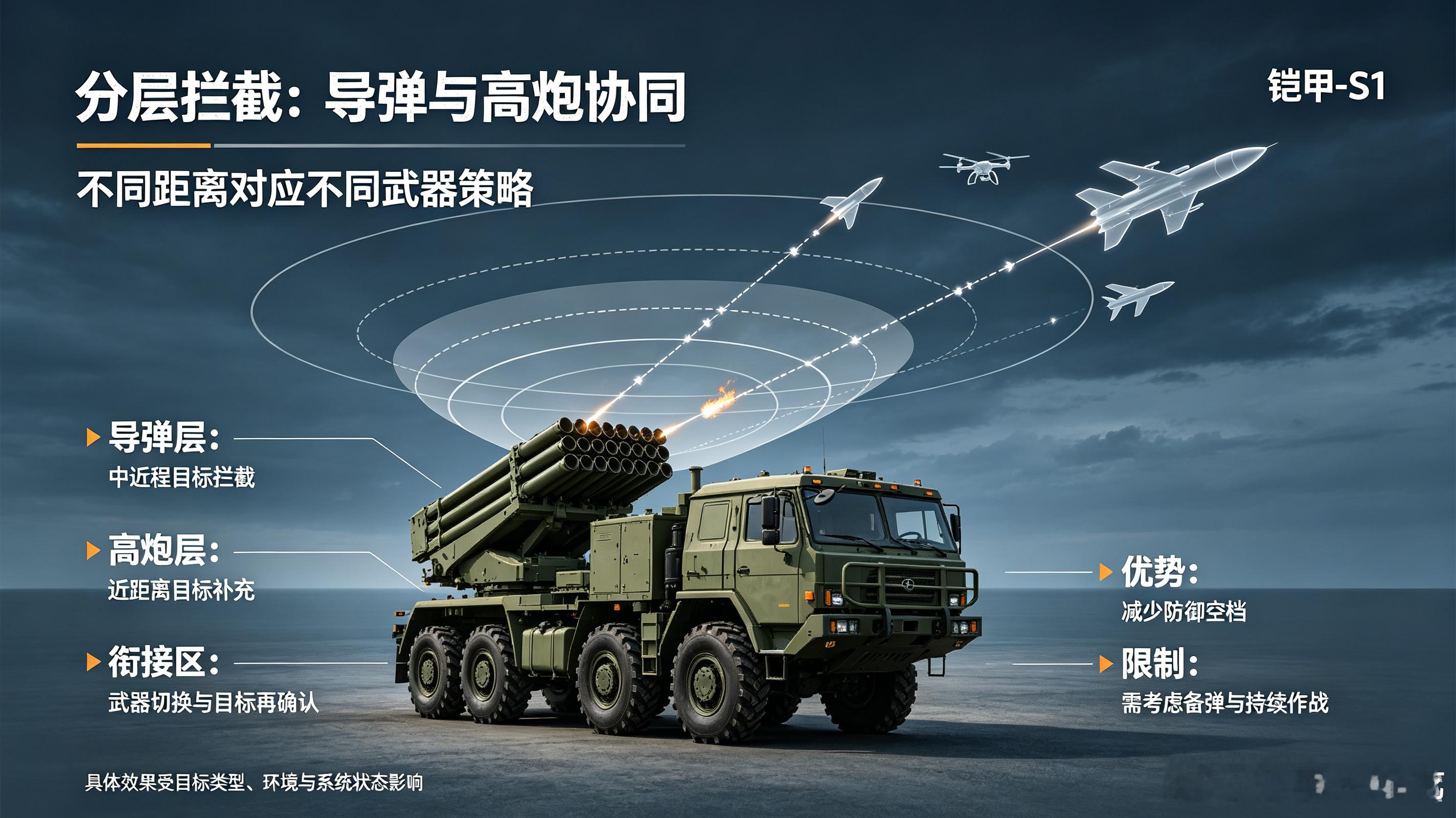 铠甲‑S1近程防空系统｜低空反无人机防御利器⬩定位：模块化轮式/履带式近程防空装