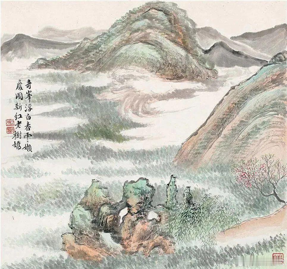 吴榖祥的《拟古山水册》真的太值得细细欣赏了。这本画册是他对古代山水画风的精妙演绎