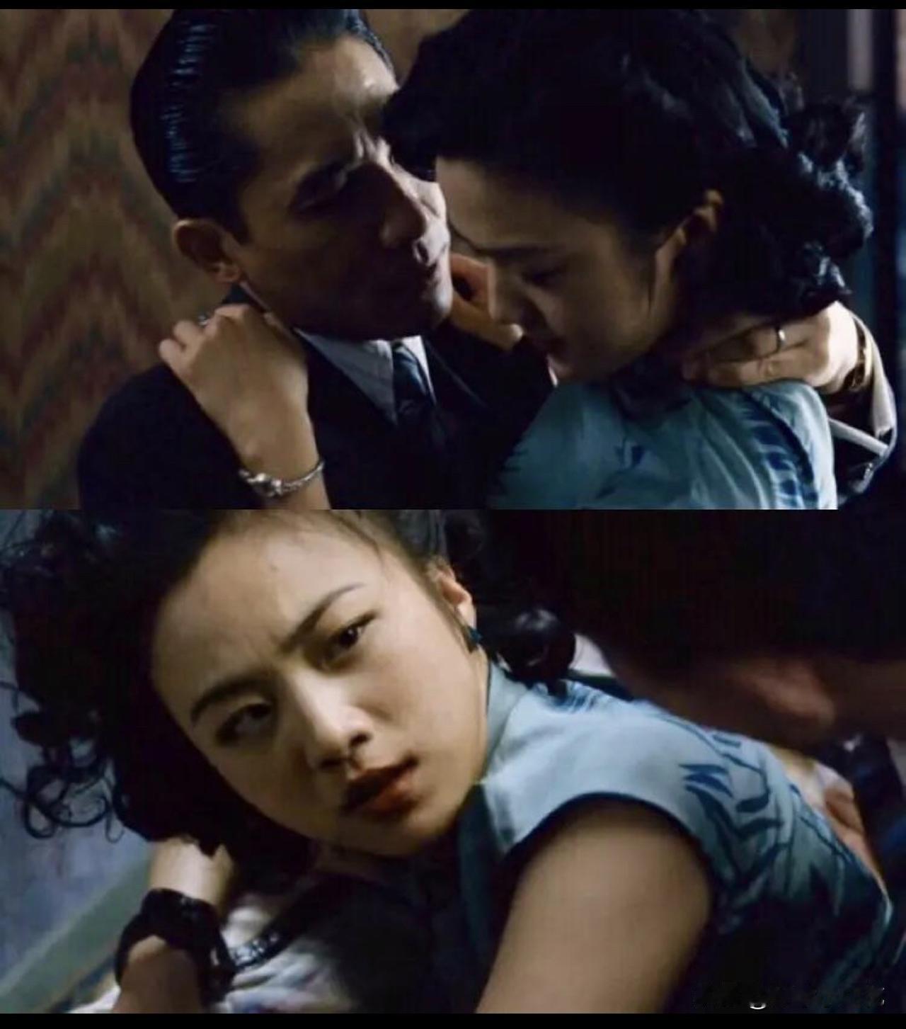 初次相处

易先生带王佳芝进入酒店房间，气氛压抑，全程沉默。他动作强势粗暴，王佳